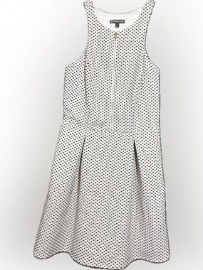 NWT Express White Dress with Black Polka Dots
